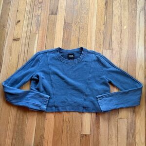 Zara gray cropped sweatshirt